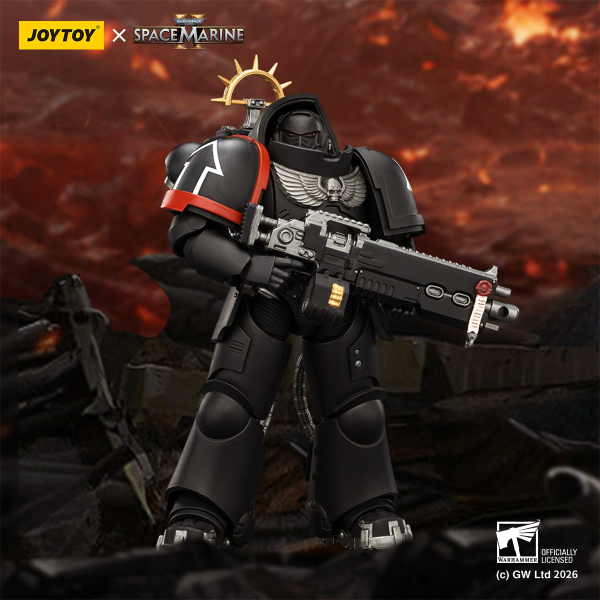 HiPlay JOYTOY 1/18 ウォーハンマー40,000（ゲーム版）ヘヴィ・インターセッサー  ヘヴィ・ボルトライフル＆ボルトピストル装備 可動フィギュア 塗装済み 完成品