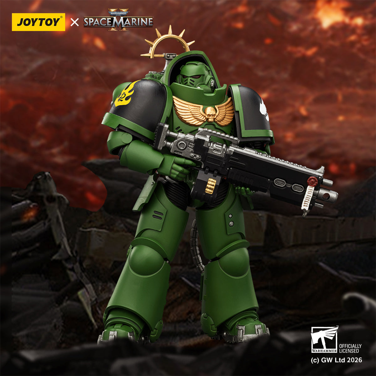 HiPlay JOYTOY 1/18 ウォーハンマー40,000（ゲーム版）ヘヴィ・インターセッサー  ヘヴィ・ボルトライフル＆ボルトピストル装備 可動フィギュア 塗装済み 完成品
