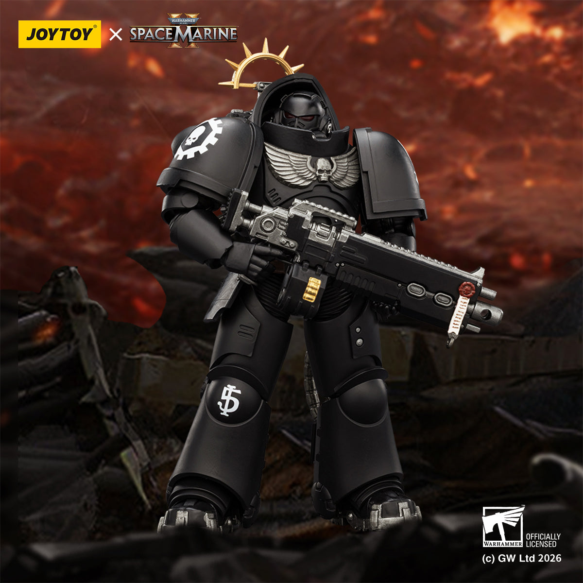 HiPlay JOYTOY 1/18 ウォーハンマー40,000（ゲーム版）ヘヴィ・インターセッサー  ヘヴィ・ボルトライフル＆ボルトピストル装備 可動フィギュア 塗装済み 完成品