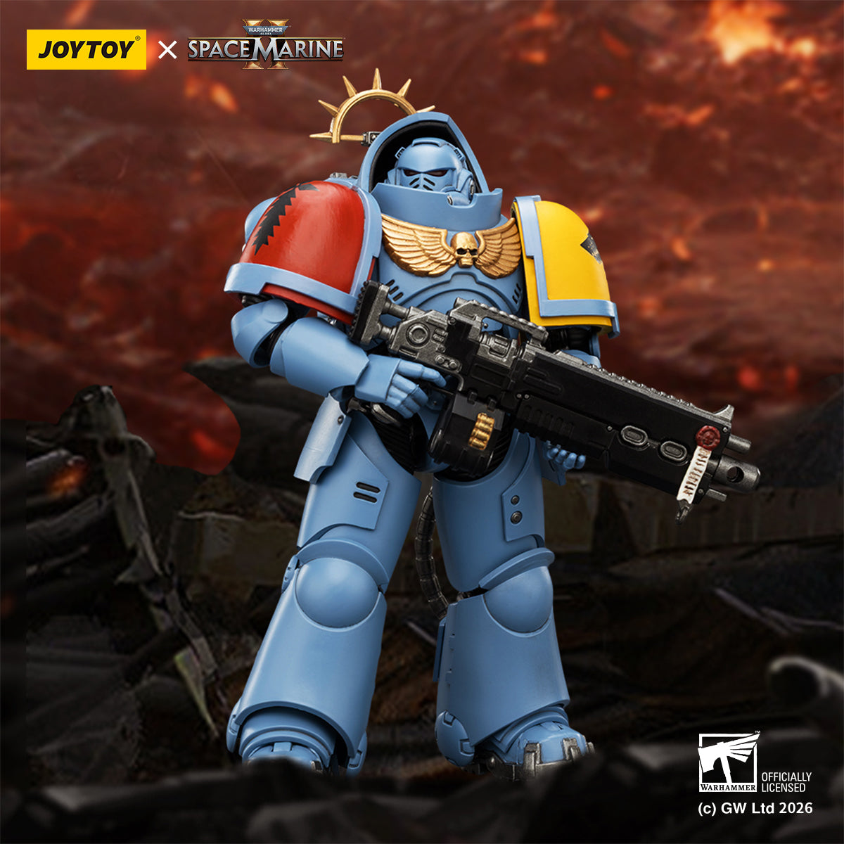 HiPlay JOYTOY 1/18 ウォーハンマー40,000（ゲーム版）ヘヴィ・インターセッサー  ヘヴィ・ボルトライフル＆ボルトピストル装備 可動フィギュア 塗装済み 完成品