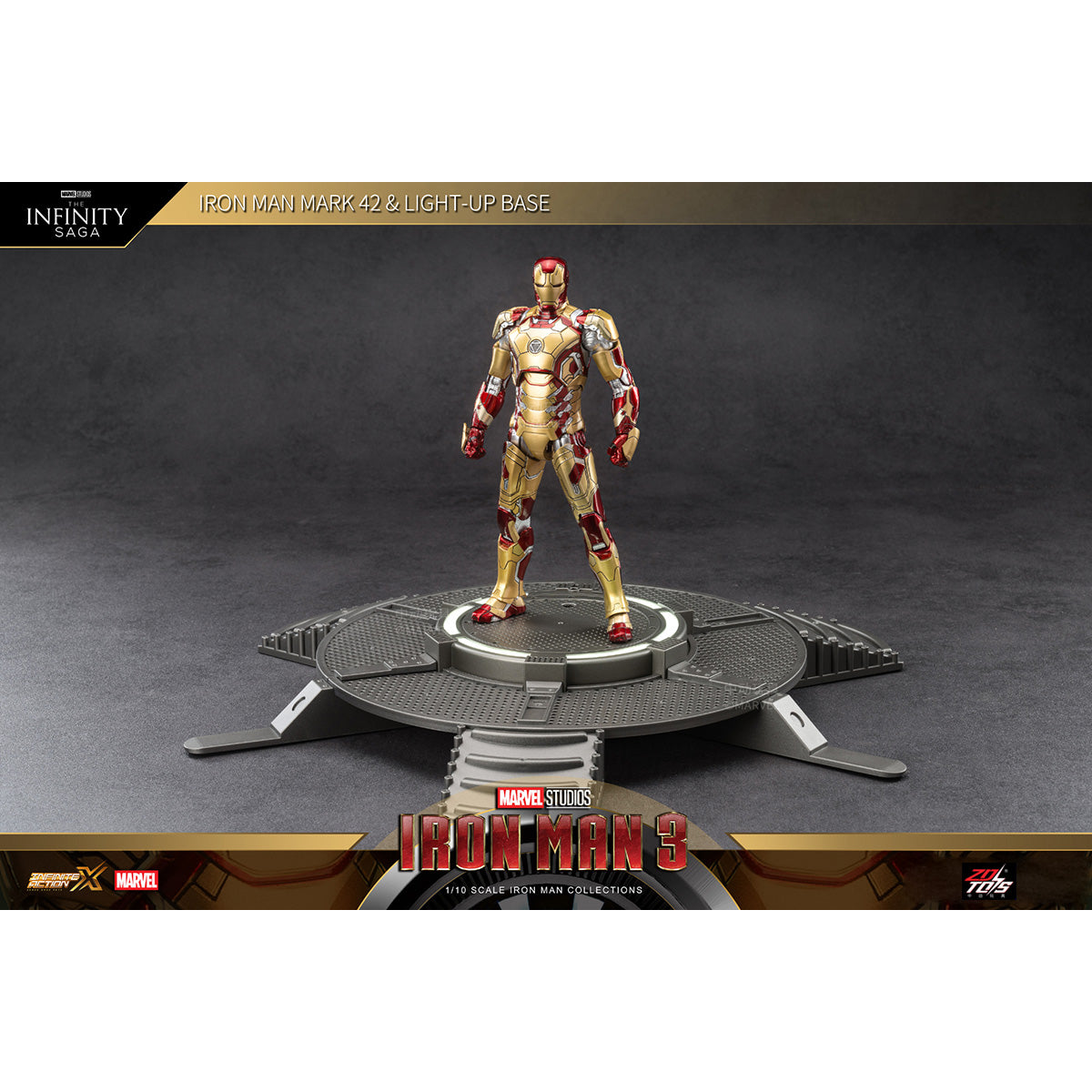 ZDTOYS アイアンマン・マーク42 大型ディスプレイベースセット 1/10