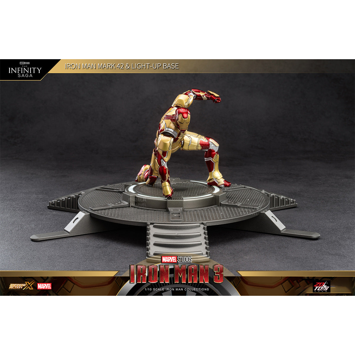 ZDTOYS アイアンマン・マーク42 大型ディスプレイベースセット 1/10